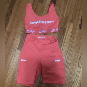 Off-White 2 Piece Activewear Short Set